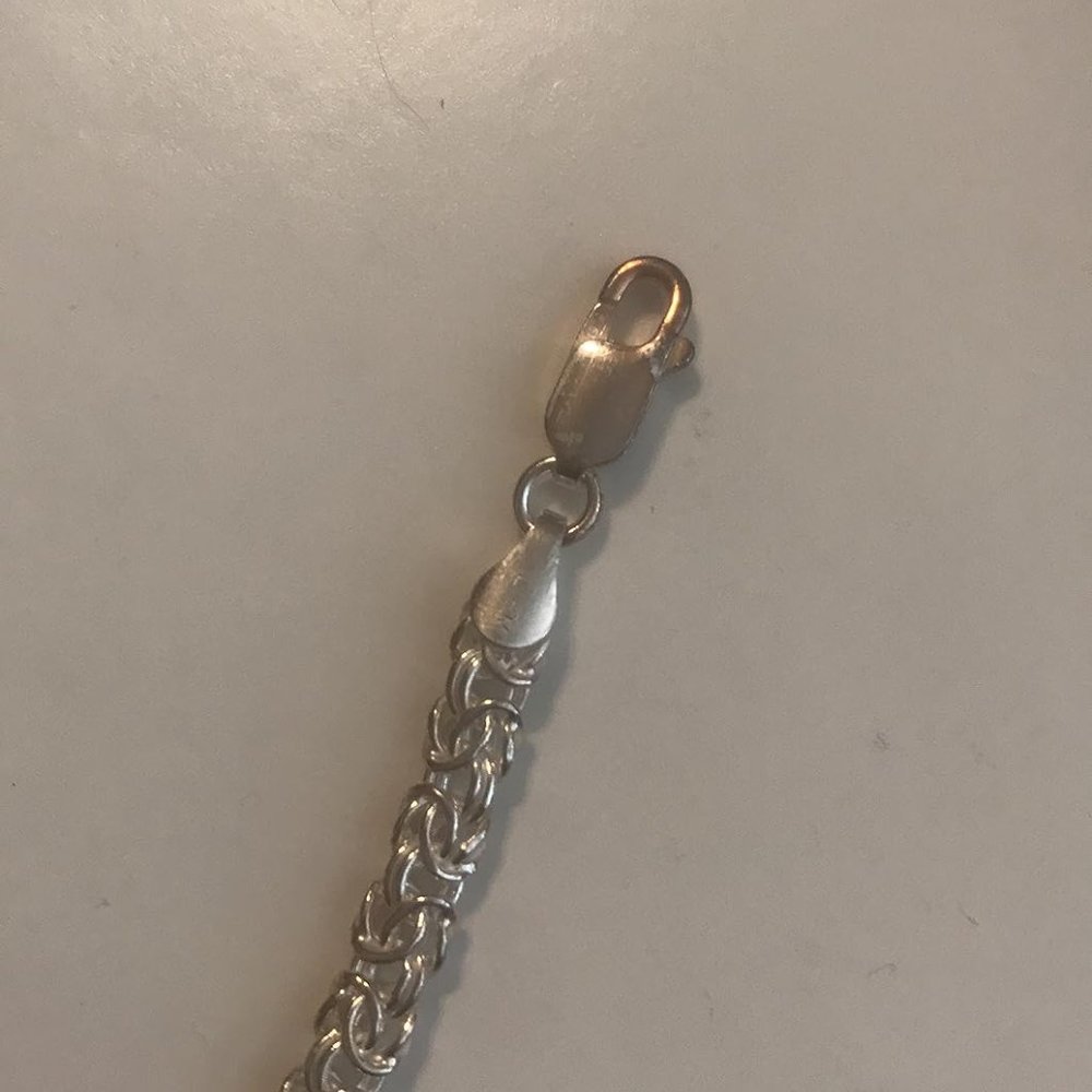 Neiman Marcus Miabella Italian 925 Sterling Silver Byzantine Bracelet - Picture 2 of 7